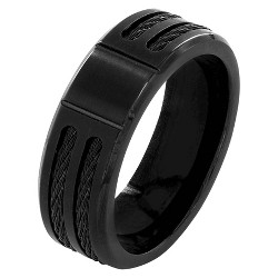 Men's Crucible Stainless Steel Black Leather Wrap Bracelet : Target
