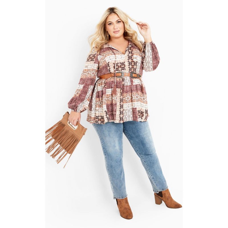 Women's Plus Size Charmed Tunic - brown | AVENUE, 2 of 8