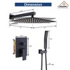 CASAINC 1-Spray Patterns 12 Inches Wall Mount Shower System Rain Shower Heads and Metal Handheld (Valve Included) - 4 of 4