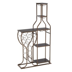 SEVOBAL Racks Five Tier Freestanding Bakers Rack with Hanging Glass Holder and Organized Storage for Rooms, Gray, 28.74"*9.53"*53.94" - 1 of 4