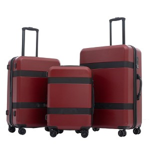 3 Pcs Expandable Luggage Sets,Pc+Abs Hardside Luggage Travel Sets With 360° Silent Spinner Wheels Tsa Lock Telescopic Handle ,20/24/28 Inch - 1 of 4