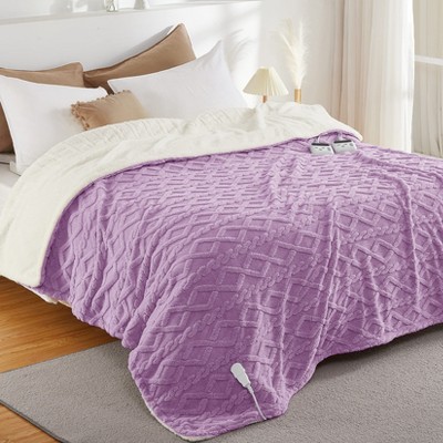 Electric Blanket Heated Throw, Heated Blanket with 10 Heating Levels & 10 Time Settings, Fast Heating Blankets, Machine Washable