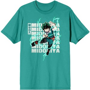My Hero Academia Men's Deku Lightning Power Cradle Blue Graphic T-Shirt - 1 of 2