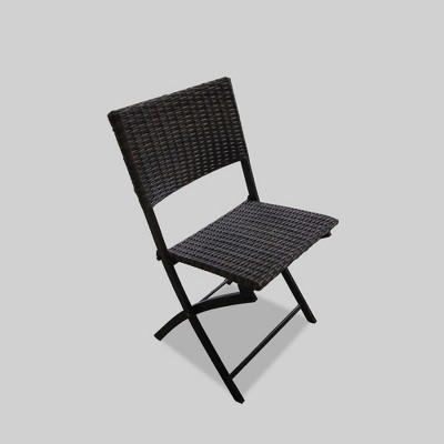 Monroe Wicker Patio Folding Chair Brown Threshold Brickseek