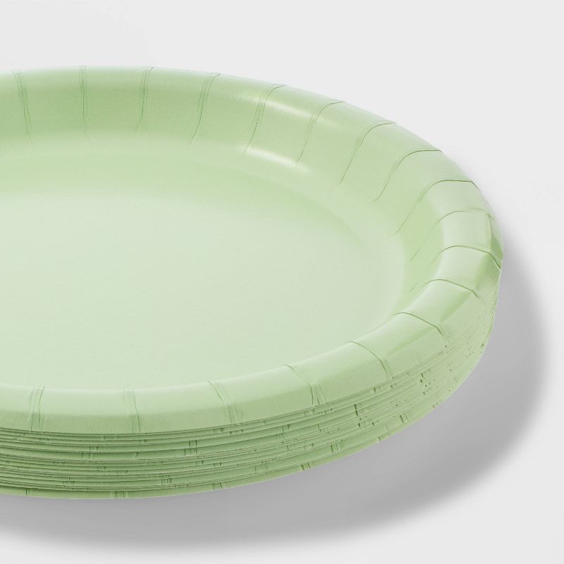 20ct 8.5&#34; Disposable Dinner Plates Sage Green - Spritz&#8482;, 3 of 4