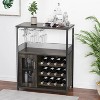 3-Tier Wine Bar Cabinet with Detachable Wine Rack and Drawer, Industrial Sideboard and Buffet Cabinet - 3 of 4