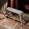 FURNIinspire Ladders Work Platform Aluminum Portable Bench Folding Ladder, Household Step Stool Ladder Foldable, Grey, 54"*16.5"*27.5" - 2 of 4
