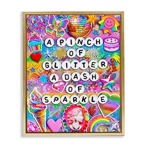 Stupell Industries Pinch Of Glitter & Sparkle Black Framed Floater Canvas Wall Art - 1 of 4