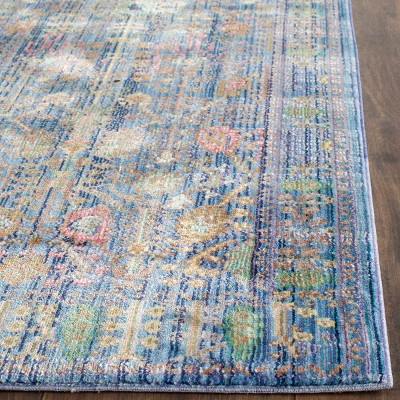 Serenity Blue Floral 27" Synthetic Area Rug