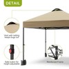 10x10 Pop Up Canopy Tent, Instant Portable Shelter with Wheeled Bag and Silver Coated Top, Adjustable Heights Gazebo with Sidewall, Outdoor Sun Shade - 4 of 4