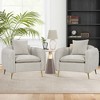 Costway Chenille Velvet Accent Chair Upholstered Armchair with Storage Pockets & Pillow - 4 of 4