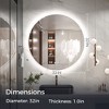 Keonjinn Smart LED Bathroom Vanity Wall Mirror, 3 Color Temperatures Dimmable, Frontlit & Backlit, Dimmable, Acrylic Edge, Anti Fog, Radar Sensor - 3 of 4
