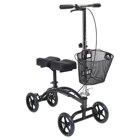 Drive Medical Dual Pad Steerable Knee Walker Knee Scooter with Basket -  Alternative to Crutches