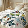 Boersma Reversible Flannel Fleece Throw Blanket - Butterfly Design for Girls, Ultra Soft Hippie Style Home Decor, 60x80 Inches - 2 of 4