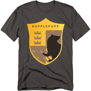 Harry Potter Hufflepuff Four Square Shield Crest Adult T-Shirt - 1 of 4