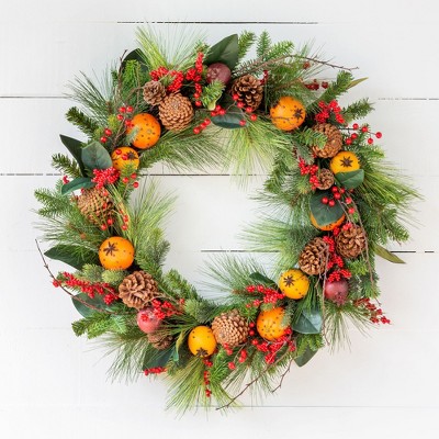 Park Hill Collection Cloved Fruit And Pine Wreath