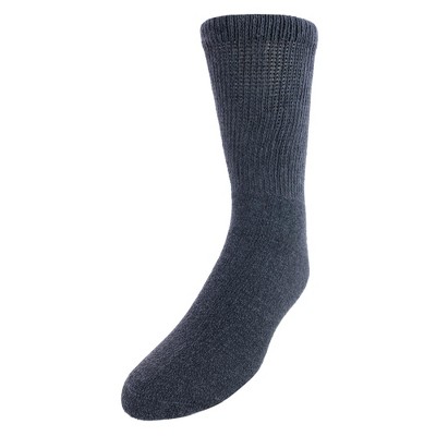 Ctm Men's Cushioned Diabetic Crew Socks (3 Pair Pack), Charcoal : Target