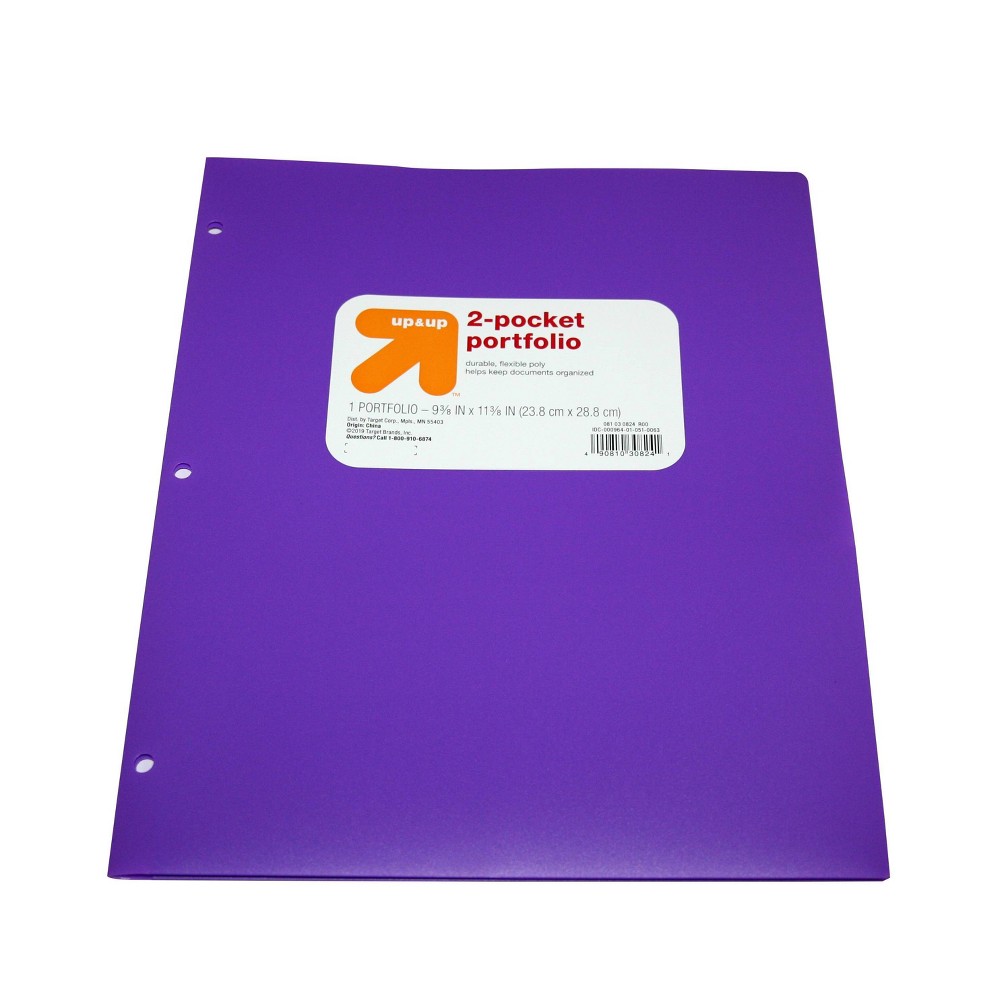 2 Pocket Plastic Folder Purple - Up&Up was $0.75 now $0.5 (33.0% off)