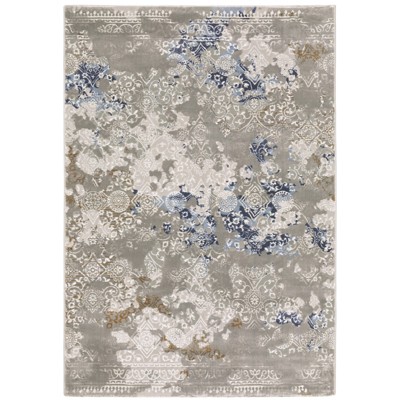 Oriental Weavers Easton 7111F Grey/ Blue Indoor Area Rug - 5'3" x 7'6"
