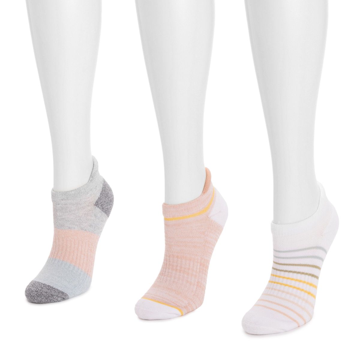 Muk Luks Women's 3 Pack Cotton Compression Ankle Socks - thumbnail 10