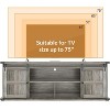 70" TV Stand for 75 Inch TVs, Entertainment Center and Media Furniture with Sliding Barn Doors & Storage Cabinets,  Modern TV Console Table - 3 of 4