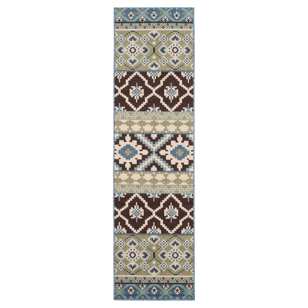 2'3inx8' Runner Salamanca Chocolate/Blue - Safavieh