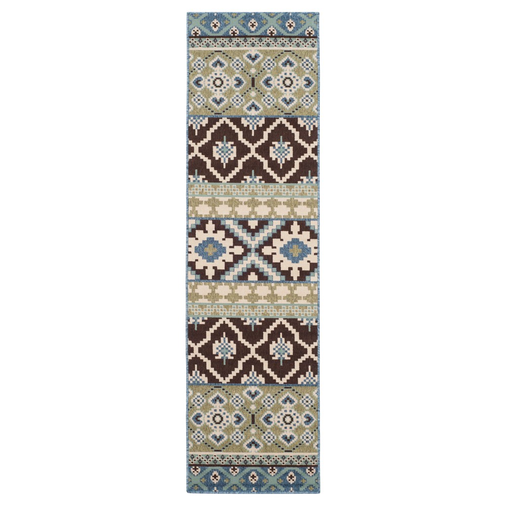 2'3inx8' Runner Salamanca Chocolate/Blue - Safavieh