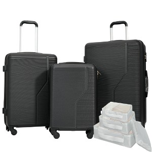 Lyngins Hardshell 20/24/28 Inch Luggage Sets with Spinner Wheels,Built-in TSA Lock,Telescopic Handle,Suitcases Sets for Family Trips - 1 of 4