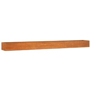 vidaXL corten Steel Garden Planter - Large Raised Bed for Balcony/Patio/Garden, Weatherproof Steel, 236.2x31.5x17.7 in, Rustic Brown - 1 of 4