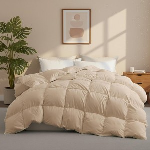 Peace Nest Heavyweight Extra Warmth White Goose Feather Down Fiber Duvet Comforter Insert - 1 of 4