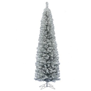 Kurt S. Adler 7' Pre-Lit Warm White LED Winchester Siver Pine Pencil Tree - 1 of 2