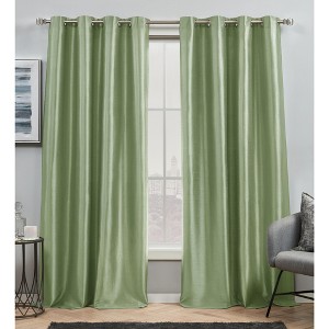 Exclusive Home Chatra Faux Silk Grommet Top Curtain Panel Pair - 1 of 4