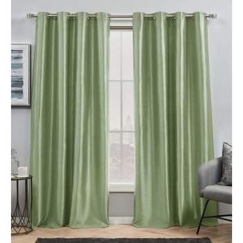 Exclusive Home Chatra Faux Silk Grommet Top Curtain Panel Pair
