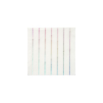 Meri Meri Silver Holographic Stripe Small Napkins