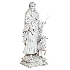 Design Toscano Jesus, The Good Shepherd Garden Statue - Grande, Off-White - 1 of 4