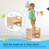 Aoibox Montessori Weaning Table and Chair Set Kids Activity Furniture with Fence Step Stool Space Saving Design for 1-3 Year Olds - 3 of 4