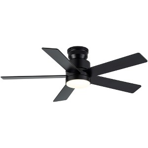 Airsurfer 42" Ceiling Fan with 18W LED Light and Remote, DC Motor, 5 Reversible Black/Walnut Blades, Matte Black, Memory & 3 Color Temps - 1 of 4