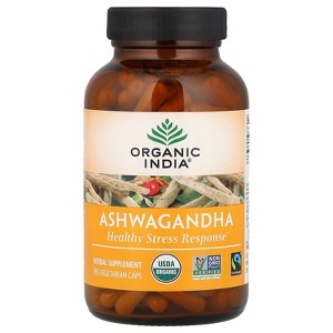 Organic India Ashwagandha, 180 Vegetarian Caps (400 mg per Capsule) - 1 of 4