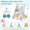 Angel Sar 8-in-1 Blue Wooden Baby Walker with Xylophone & Shape Sorter, Multi-Activity Push Toy for Toddlers 1+ Years with Mirror, Gears, Storage - 3 of 4