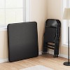 Folding Table, 33.6 Inch Folding Card Table, Portable Square Folding Table with PU Soft Cushion, Black Metal Foldable Table Suitable for Camping - 4 of 4