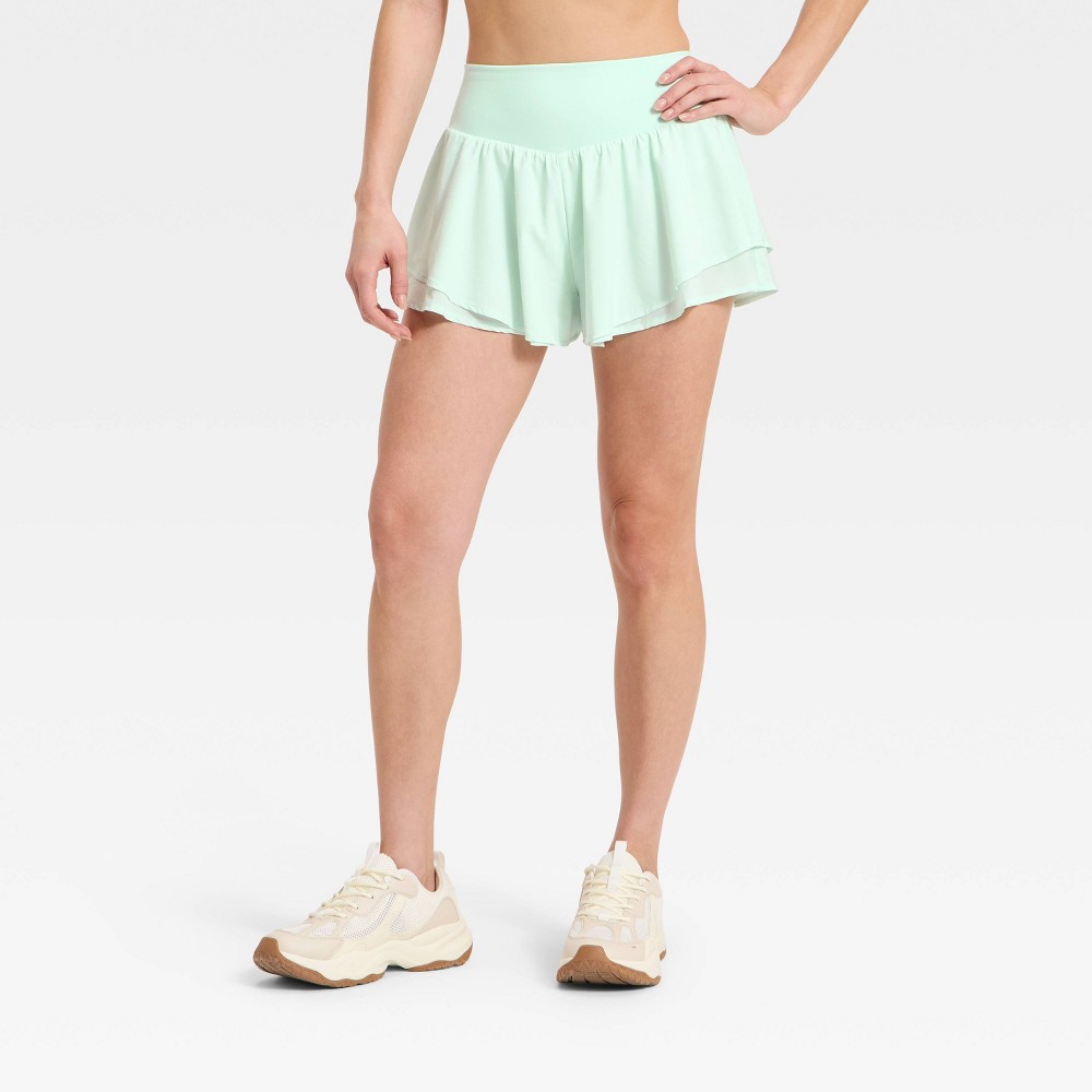 Women's Woven Ultra Light Active Light High-Rise Dance Shorts - All In Motion™ Mint Green M