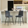 Conuter Height Stools Set of 2,Velvet Upholstered Counter Height Barstools Armless Bar Chiars for Kitchen,Island,Home Bar-The Pop Home - 3 of 4