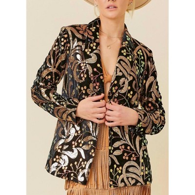 Women's Lovana Velvet Sequin Blazer - Main Strip