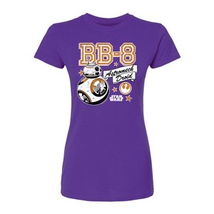 Women's Star Wars: The Force Awakens BB8 Fitted Graphic T-Shirt - Purple - Medium - 1 of 1