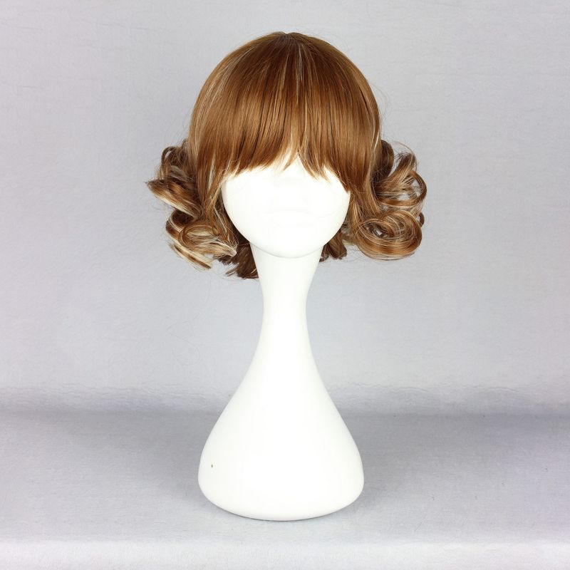 Unique Bargains Curly Women's Wigs 12" Brown with Wig Cap Short Hair, 2 of 7