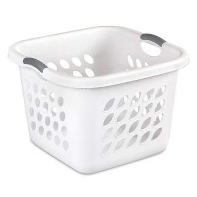 Sterilite Bushel Ultra Square Laundry Basket, Plastic, Comfort Handles to Easily Carry Clothes to and from the Laundry Room