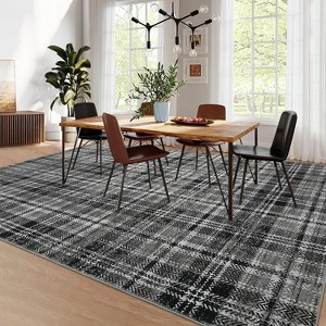 Washable Area Rug Non-Shedding & Easy Care Mat for Kitchen Dining Room Living Room Bedroom Home Decor, Modern Farmhouse Foldable Thin Non Slip Carpet - 1 of 4