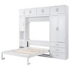 TIRAMISUBEST Twin/Full Size Murphy Bed with Lockers and Wardrobes, Solid Wood Foldable Murphy Cabinet Bed with 5 Drawers and Storage Cabinets - 4 of 4
