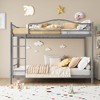 Twin Over Twin Bunk Bed with Ladder - Heavy Duty Metal Frame, 400 lb Weight Capacity, Full Safety Guardrail, Space-Saving Design (Gray) - 2 of 4