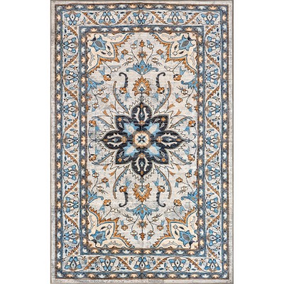 nuLOOM Teshi SpinClean Machine Washable Stain-Resistant Area Rug
